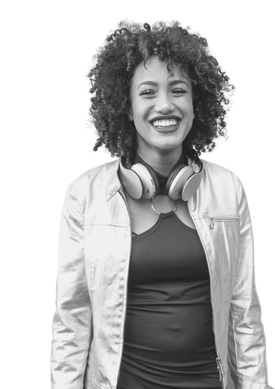 woman wearing headphones